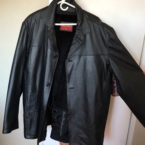 Black leather jacket